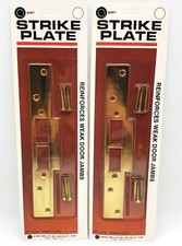 Reinforced Door Strike Plate Brass Plated 10x...