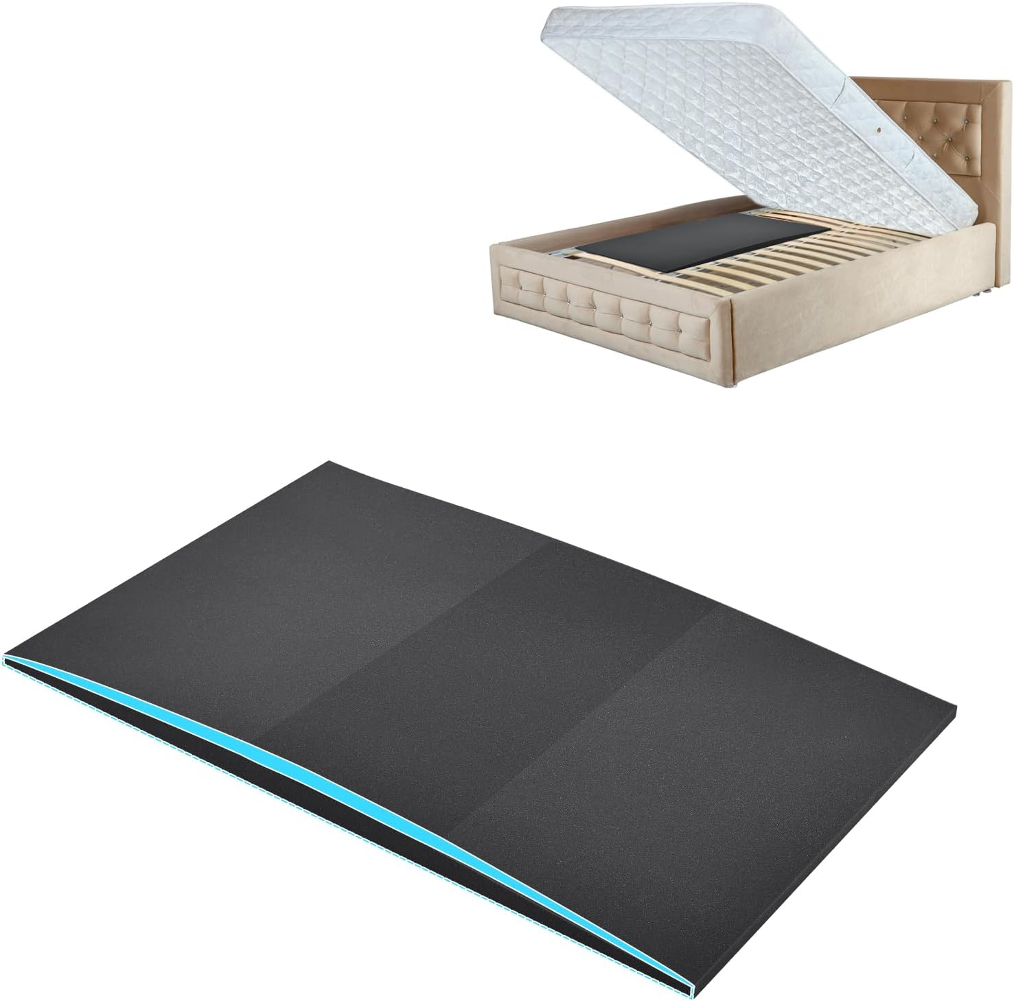 TANYOO 2-Inch High-Density Foam Mattress Support Pad for Sagging Beds 47x25 Inches  