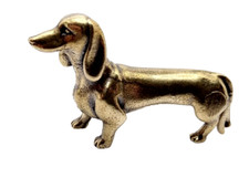 Kupfer Messing Figur Dackel Hund  Setzkasten Teckel Tierfigur