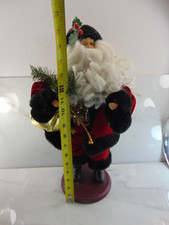 Vintage Standing Santa Claus 16" On Wood Stand mint condition rare 
