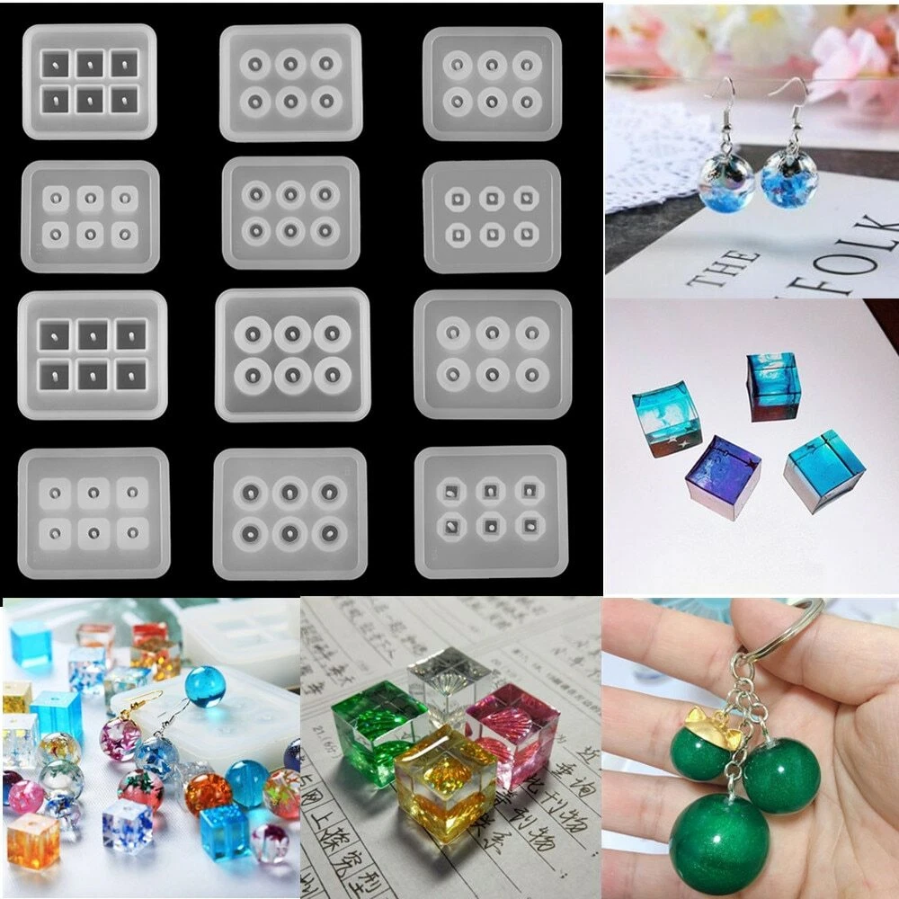 Cube Ball Beads Molds Epoxy Mold Jewelry Making Earrings Silicone