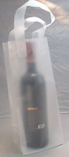 100 Clear Frosted Plastic Liquor Bottle Gift Bags  6.5"x3.5"x13"