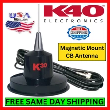 K40 CB Antenna Magnetic Base For Radio Stainless Steel Whip K-30 27 MHz 35" Kit