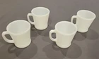Set 4 Vintage Fire King Milk Glass D Handle Coffee Mugs Cups Anchor Hocking