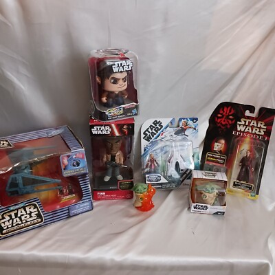 STAR WARS 6 PIECE LOT NEW ACTION FLEET, AHSOKA, AMIDALA, MANDALORIAN SPEAKER