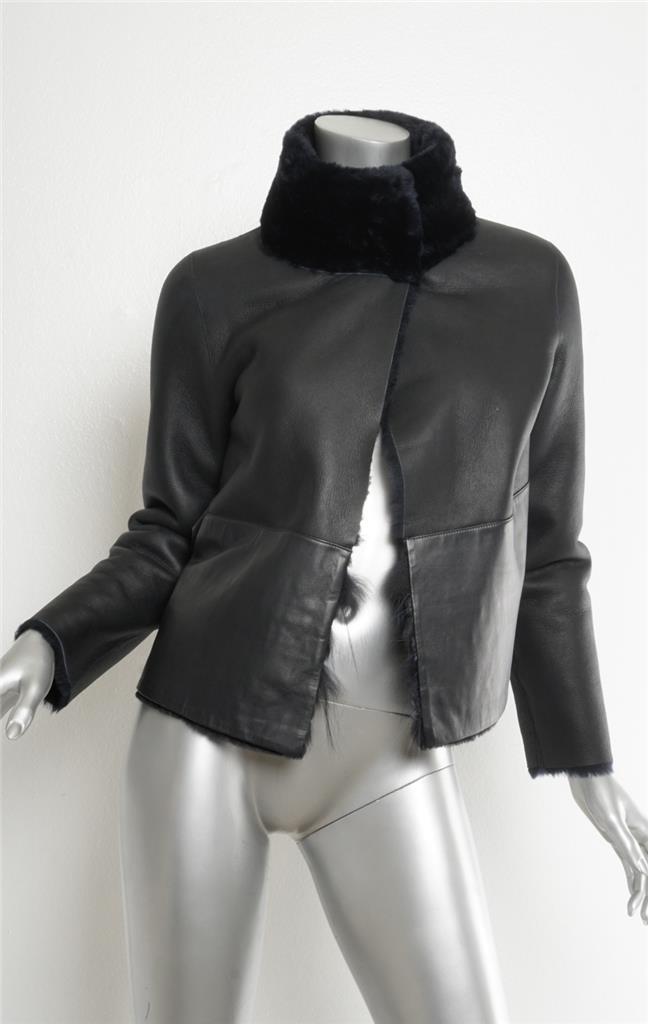 TORY BURCH Blue REVERSIBLE Lamb Rabbit Fox Fur Jacket Coat