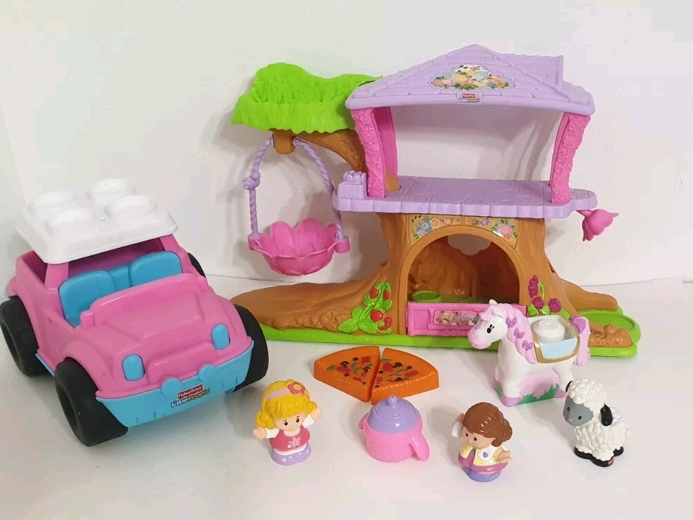 FISHER PRICE LITTLE PEOPLE FAIRY TREEHOUSE Set With Truck Dolls And Accessories