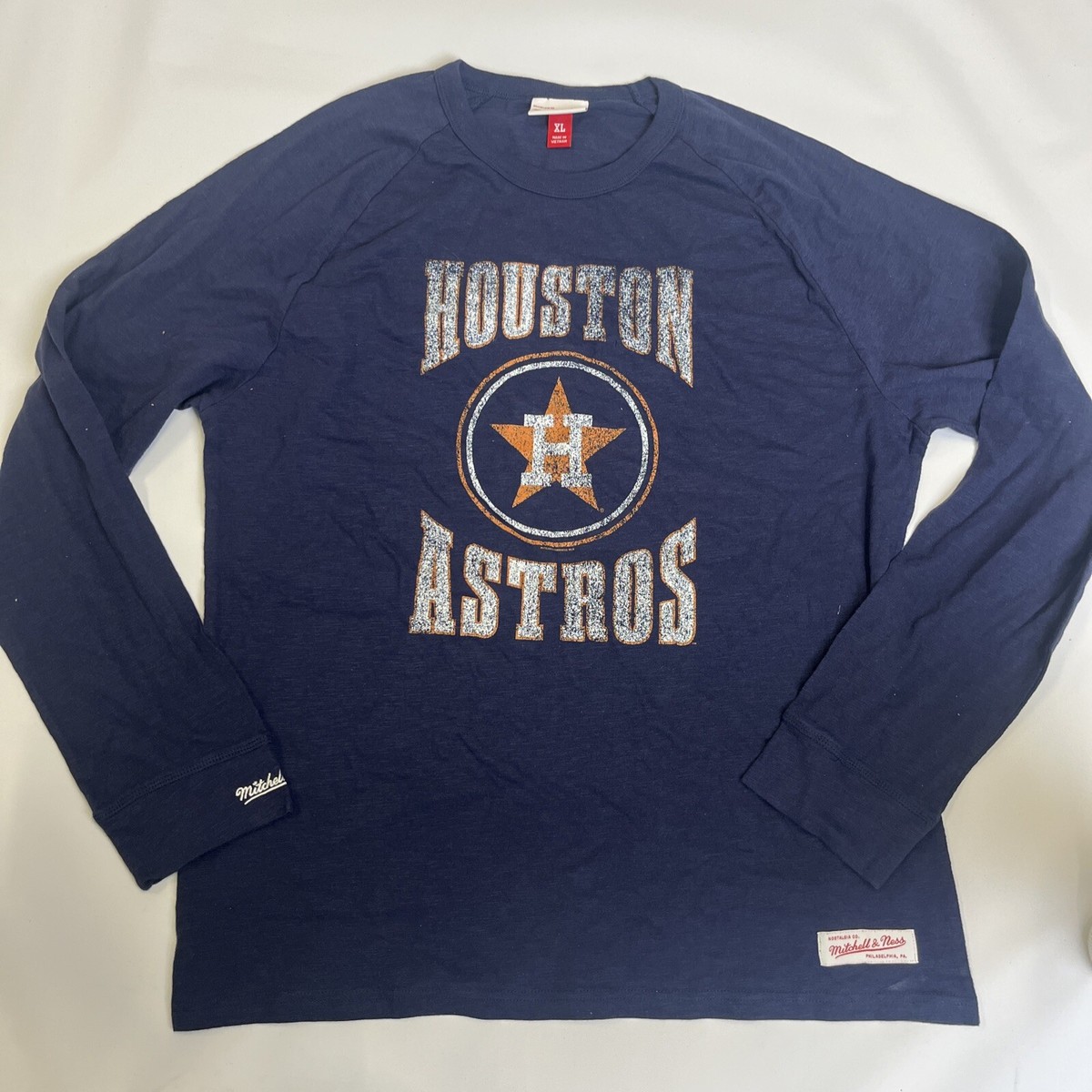 NEW MITCHELL AND NESS HOUSTON ASTROS LONG SLEEVE XL