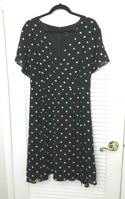 plus size polka dot wrap dress