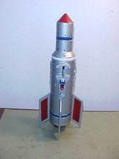 Vintage Rocket Ship Bank With Astronaut
