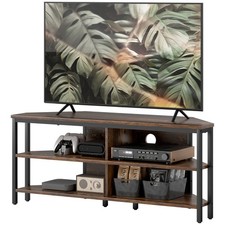HOMCOM 50" TV Stand Cabinet, TV Unit with Storage Shelves, Rustic Brown