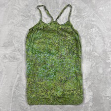 Bungal Green Purple Floral Rayon Slip Dress Small Boho Tropical Indie Style