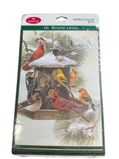 Hallmark Holiday Postcards Birds at Feeder Winter Cardinals Set of 10 New