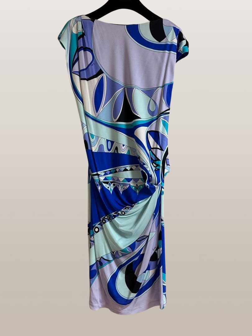 Emilio Pucci Dress Woman's Blue rayon jersey Sleeveless Italy Size 38  Authentic | eBay