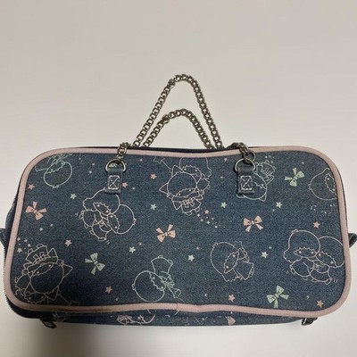 Sanrio Kiki Lala Denim Multi Function Pouch Storage Capacity Large Bag