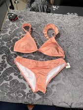Nwt Victorias Secret-Pink 2 Pc swim set bikini coral orange Top Sz: M Bottom S