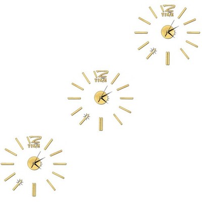  3 stücke Moderne DIY Wanduhr Große rahmenlose 3D Wanduhr Spiegel Aufkleber für