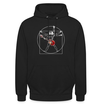 Vitruvianischer Mensch Mit Gitarre Da Vinci Zeichnung Unisex Hoodie