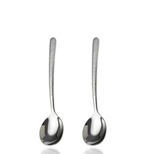 2-pack 8.2-Inch 18/10 Stainless Steel Korean Soup Spoons Bouillon Spoon wit...