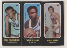 1971-72 Topps Trios Stickers Billy Cunningham Walt Bellamy Geoff Petrie HOF 2u3