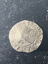 TUDOR,1561 Elizabeth I Hammered Silver Three Farthings,MM PHEON,Excellent