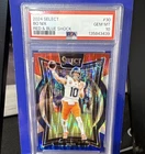 2024 Panini Select Bo Nix RC #30 Red & Blue Shock Prizm Concourse PSA 10