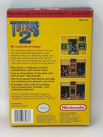 NES Nintendo - Tetris 2 - CIB Complete in Box w/ Manual - Clean Box / Tested