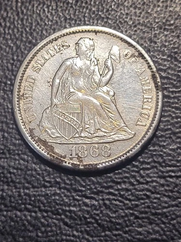 1868-S Seated Liberty Dime Silver 10C San Francisco VF Nice Original Coin