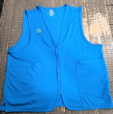 Walmart Employee Vest Blue Zip-Up With Pockets Size Large Workwear EUC Cosplay
