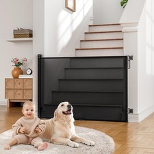 Retractable Baby Gate for Stairs Pets - 55" Wide, 34" Tall Indoor Safety Gate
