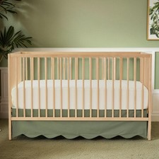 Scallop Edge Cotton Crib Skirt Bedskirt Baby Nursery Crib Bed Skirt Boho Bohe...