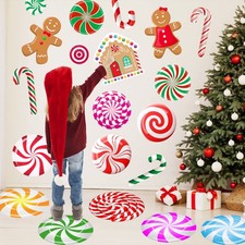 Christmas Decorations - Christmas Wall Stickers Christmas Floor Decals Peppermin