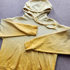 Champion Women's L Yellow Ombre Fleece Pullover Hoodie Drawstring Logo Pockets