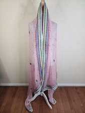 Women Pink 100 Silk Royal Dupatta Scarf Stole Bridesmaid 47x87"