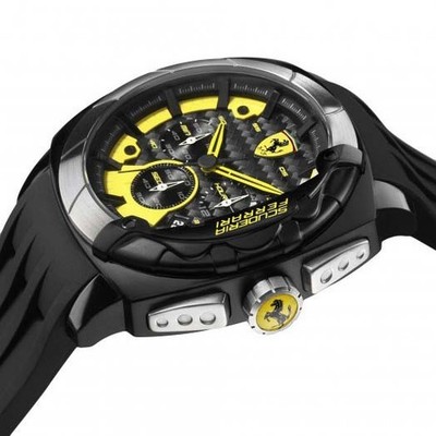 Ferrari F1 Aerodinamico Carbon Black Yellow Chronograph Quartz