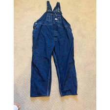 Round House Denim Bib Overalls Carpenter Workwear Dark Vintage Style 56 x 30