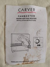 Carver Fanmaster Warm Air Fan Heater Installation Instructions