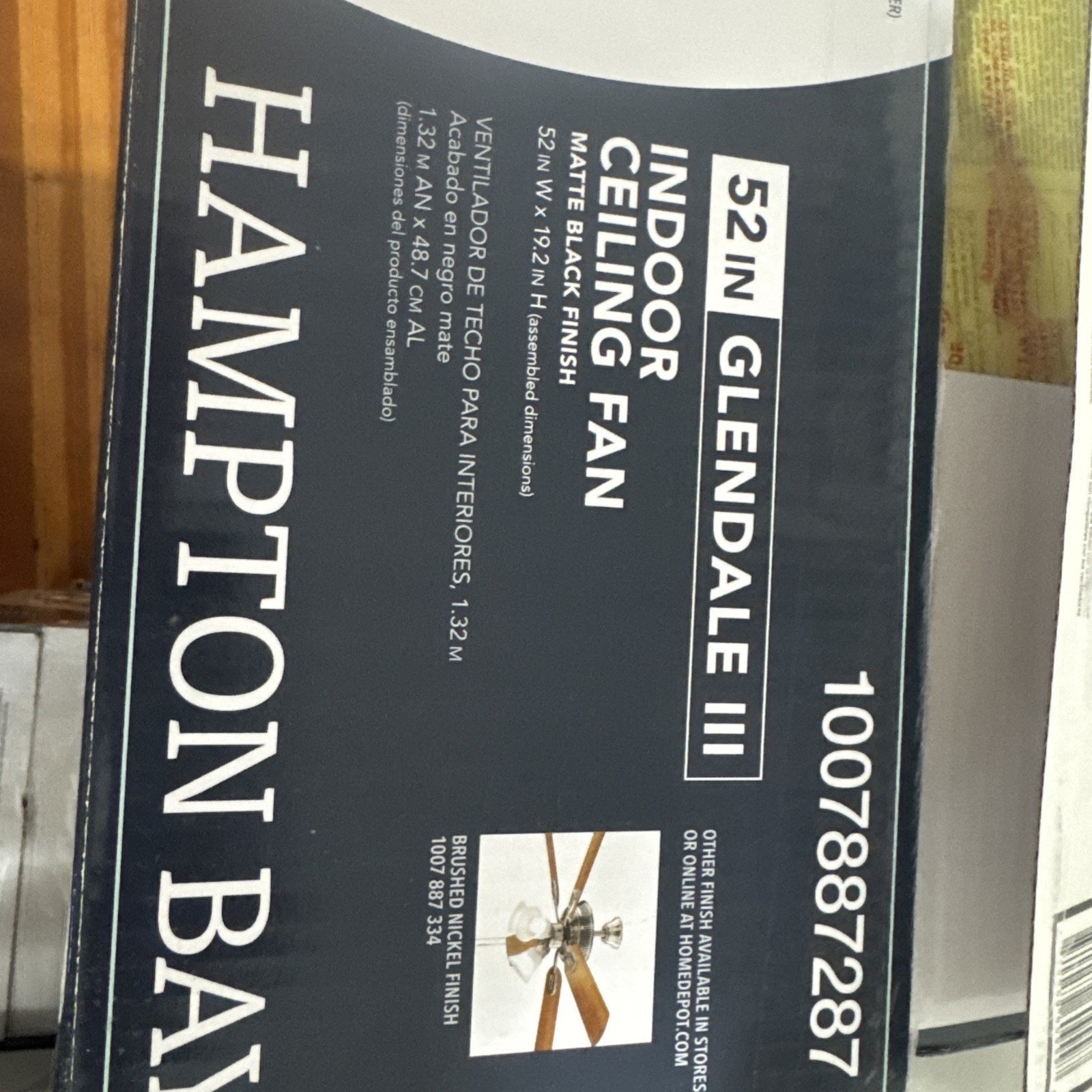 Hampton Bay Holly Springs 52in LED Indoor Brushed Nickel Ceiling Fan Light Kit