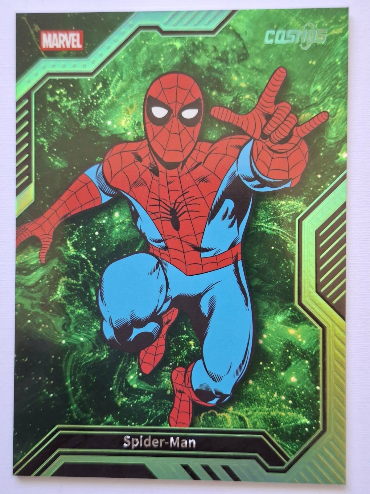 Spider-Man #CM-GR-52 Marvel 2025 Kakawow Cosmos Green trading card — raw and PSA graded price guide