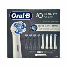 Oral-B iO Ultimate Clean Electric Toothbrush Replacement Brush Heads 8-Piece