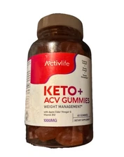 Activ Life Apple Cider Vinegar Keto Gummies 1000mg 60 Count Exp 1/26