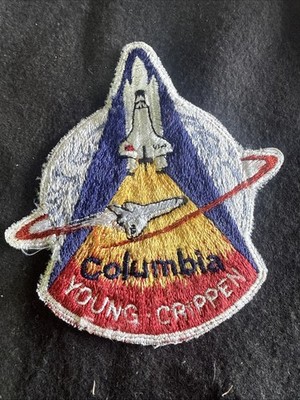 Vintage 1980's Space Shuttle Columbia Young Crippen Patch STS-1 NASA Spaceship