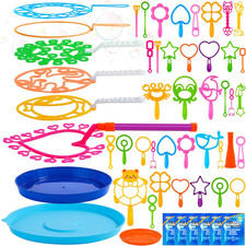 Big Bubble Wands Set 48pcs 18  Giant Maker w Trays Summer Outdoor Party for Kids