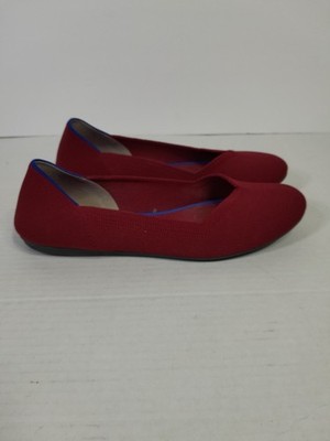 Rothy's The Flat Round Toe Slip-On Luxury Ballet Flats Red Women Sz 8.5 Maroon
