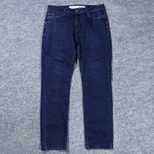 Barbell Apparel Mens 32x30 Slim Athletic Fit Jeans Dark Wash Blue Stretch Denim