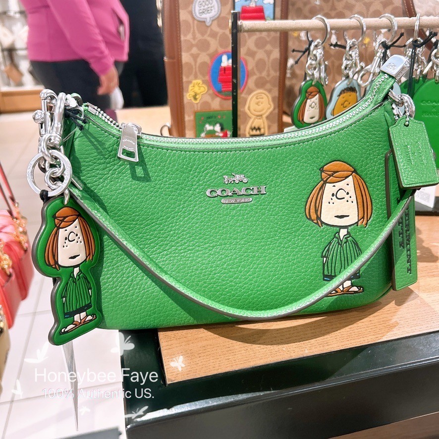 COACH PEANUTS バッグ NWT Coach X Peanuts Teri Shoulder Bag With Peppermint Patt