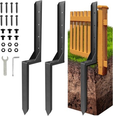 Fence Post Repair Kit, Thickened Heavy Duty Fence Post Anchor Stakes for Repa...
