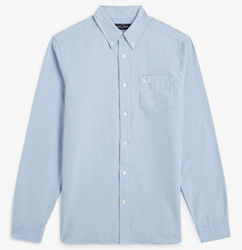 FRED PERRY Mens Light Blue Long Sleeve Oxford Shirt Size XXL 2XL BNWT C1444