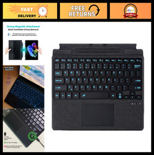 Detachable Keyboard for Surface Pro 11/10/9/8/X - 7-Color Backlit, Touchpad, Pen