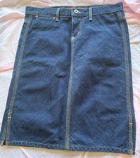 GUESS JEANS Womens Retro Blue Denim Pencil Skirt Pinup Pockets NWOT Sz 28